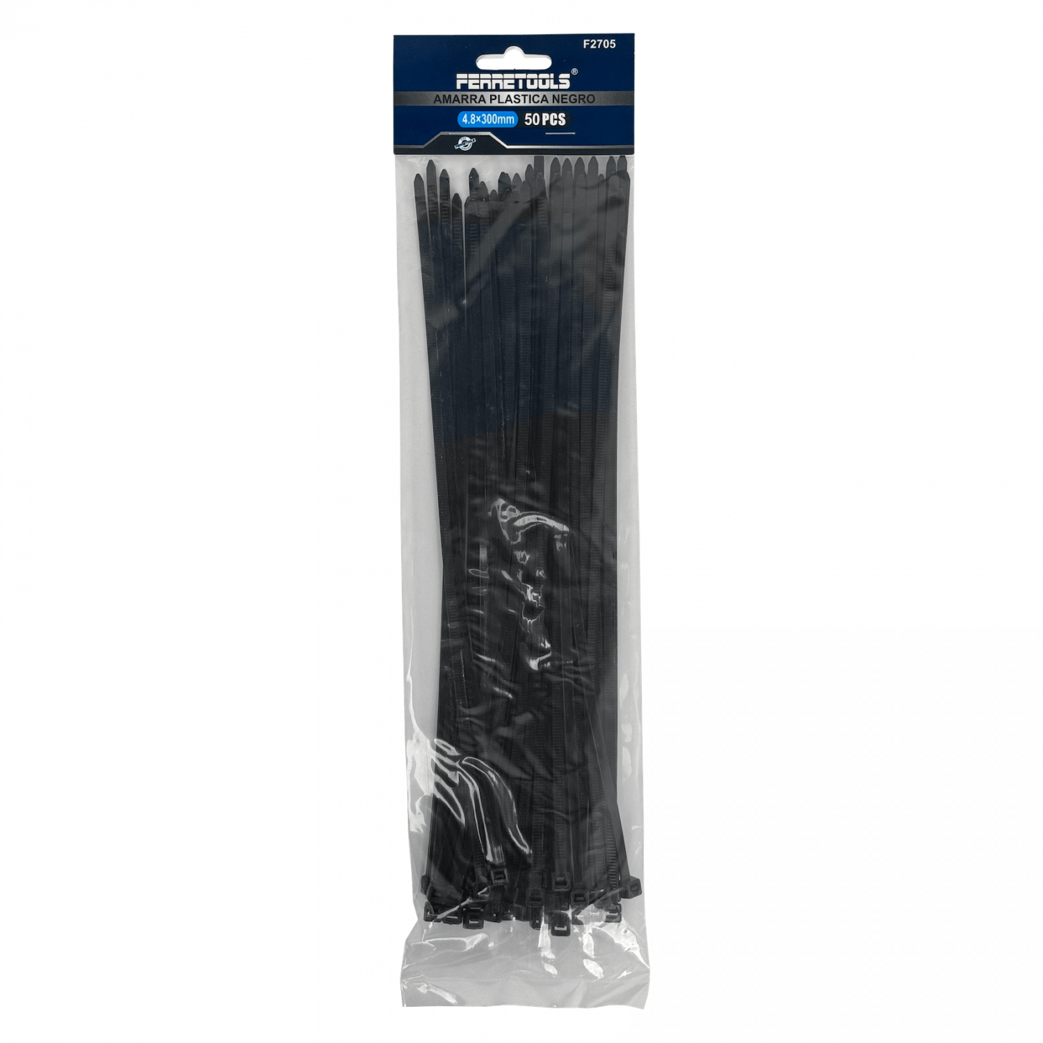 50-un 300x4,8mm Negra Amarra Plastica Nylon 4.8x300mm 2