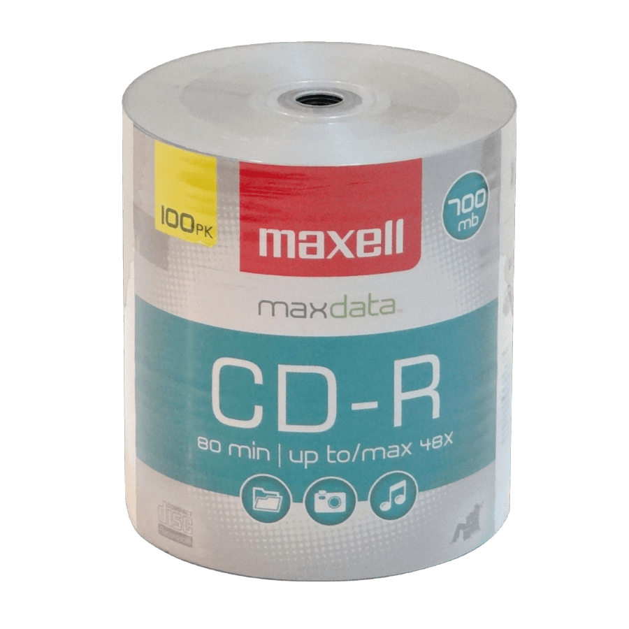 Torta CD-R 100-unids MAXELL 700mb 1x-48x 80min 1