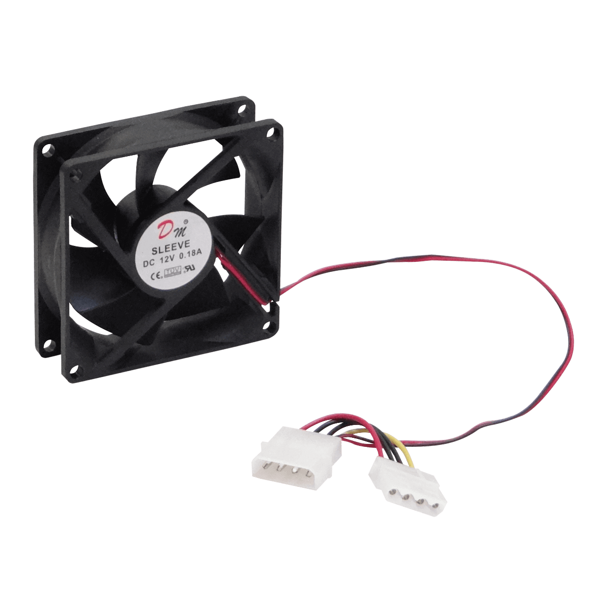 Ventilador para PC 80x80mm, 25mm de Altura, Conectro AMP/Molex 4 Pin ATX 8025, 12V DC, 0.18A 3