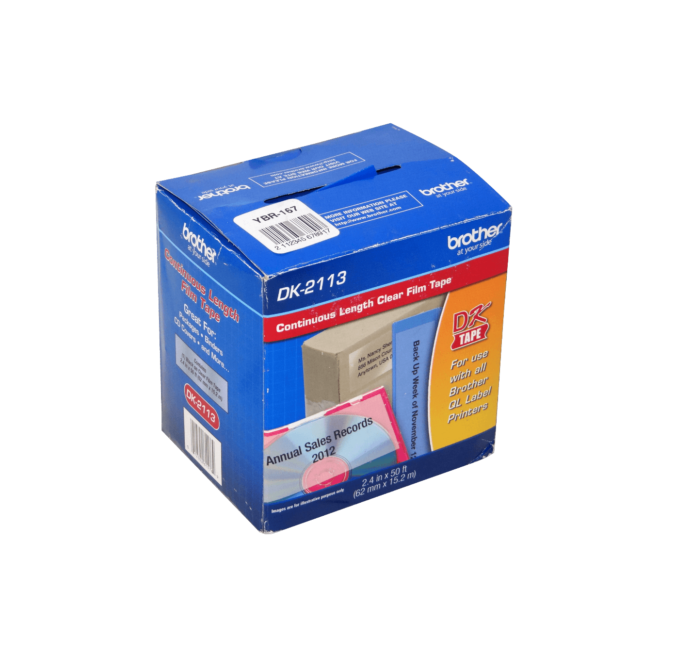 Rollo de Cinta Continua Brother DK2113, Transparente, Ancho 62mm, Longitud 15.24m 1