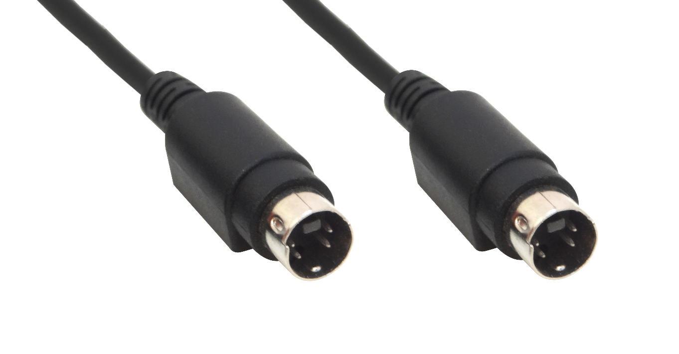 Cable S-VIDEO 1m,  Mini-DIN 4 pines macho-macho (negro) 1
