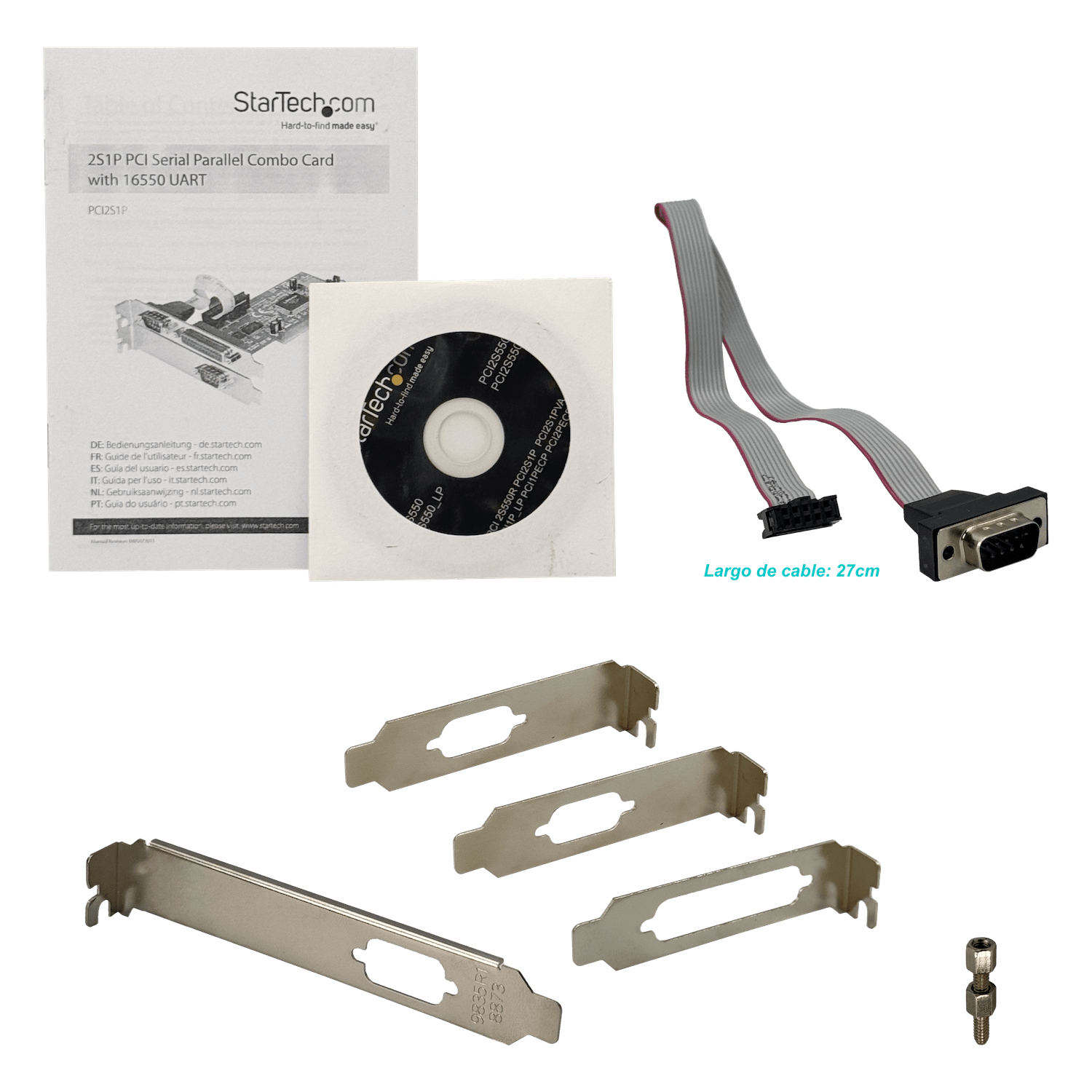 Tarjeta Adaptadora PCI de 2 Puertos Seriales DB9 UART 16550 RS232 y un Puerto Paralelo LPT 7