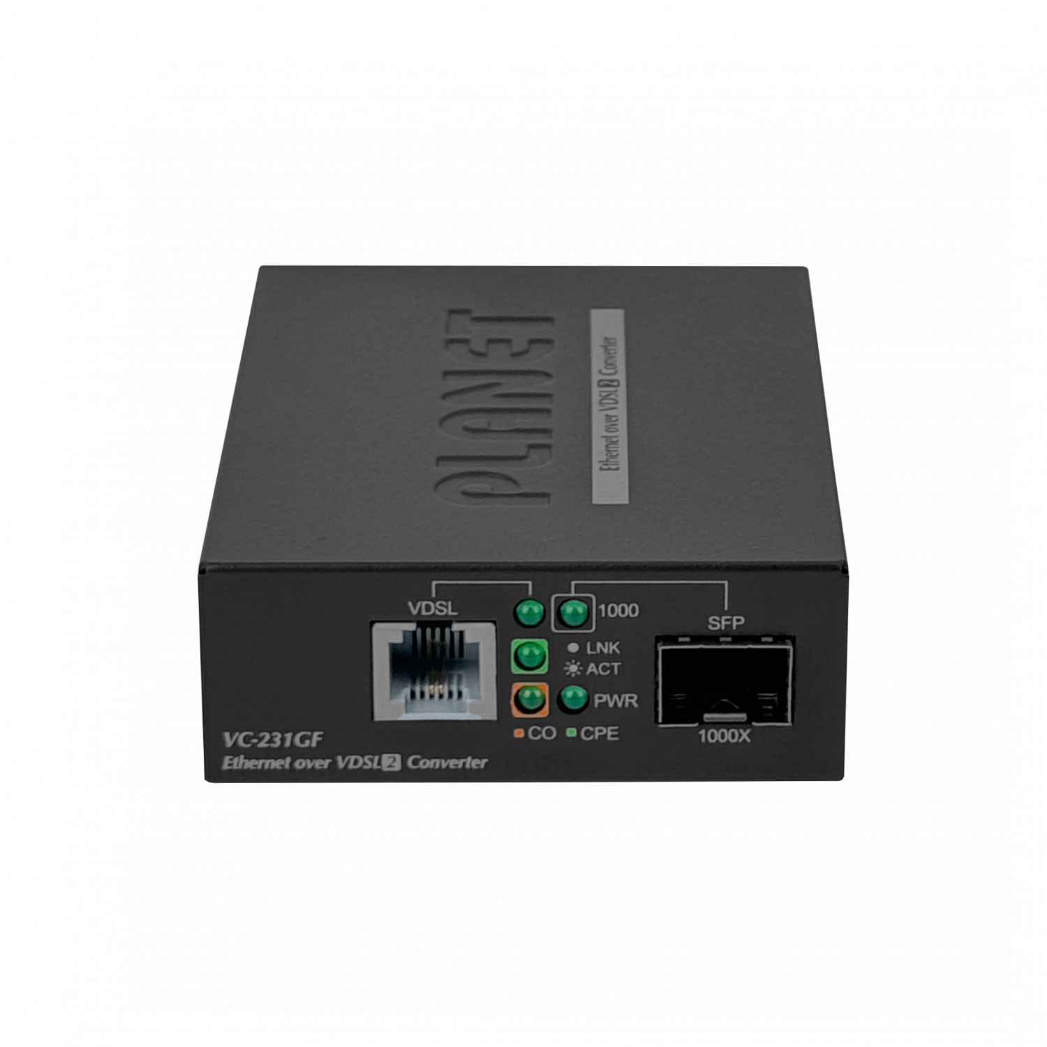 Convertidor VDSL2 a SFP/RJ11, 1.4km, CO/CPE, 4 DIP, 5V, PLANET VC-231GF 1