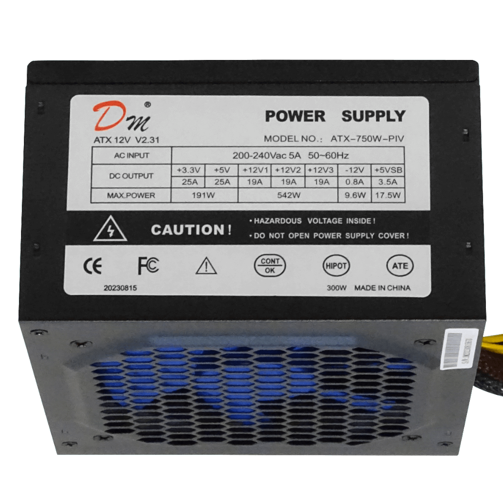 Fuente Poder ATX 750W Sata Requiere cable poder C13 1