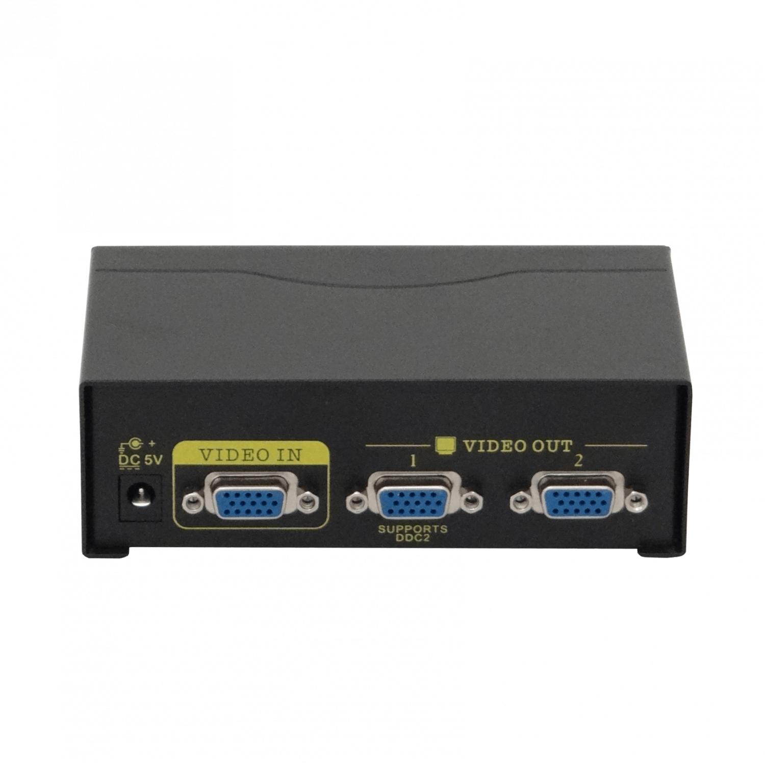 Splitter VGA VGA-2502, 2 Salidas Hembra, 1 Entrada Macho, 250MHz, con Fuente 9V 1