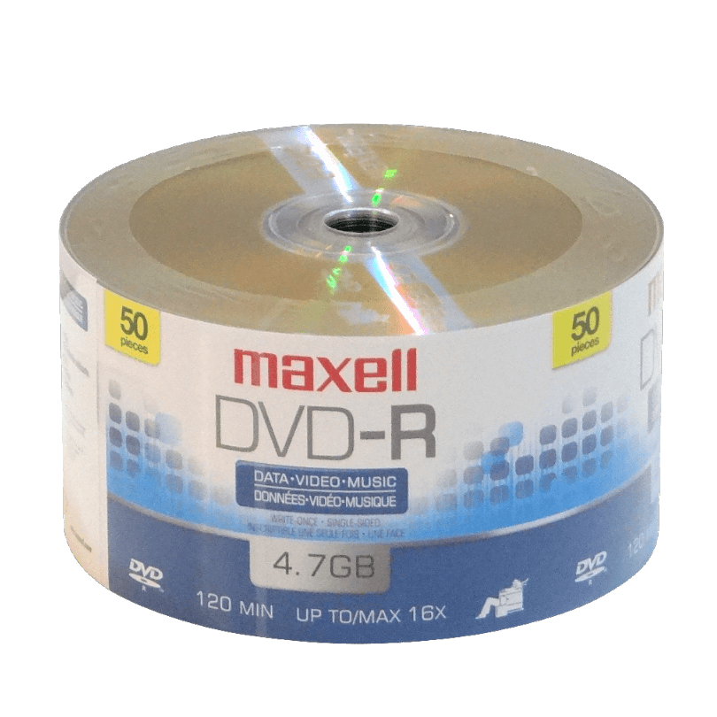 MAXELL Torta DVD-R 50-unids 16x 4,7GB 4.7GB 1-6hrs 1