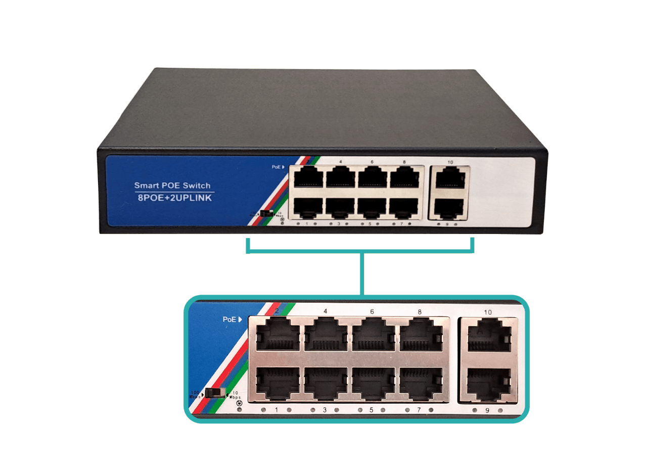 Switch 8-100-PoE-af 2-100 100-240VAC 125W C13 ZX-G0802FN 1