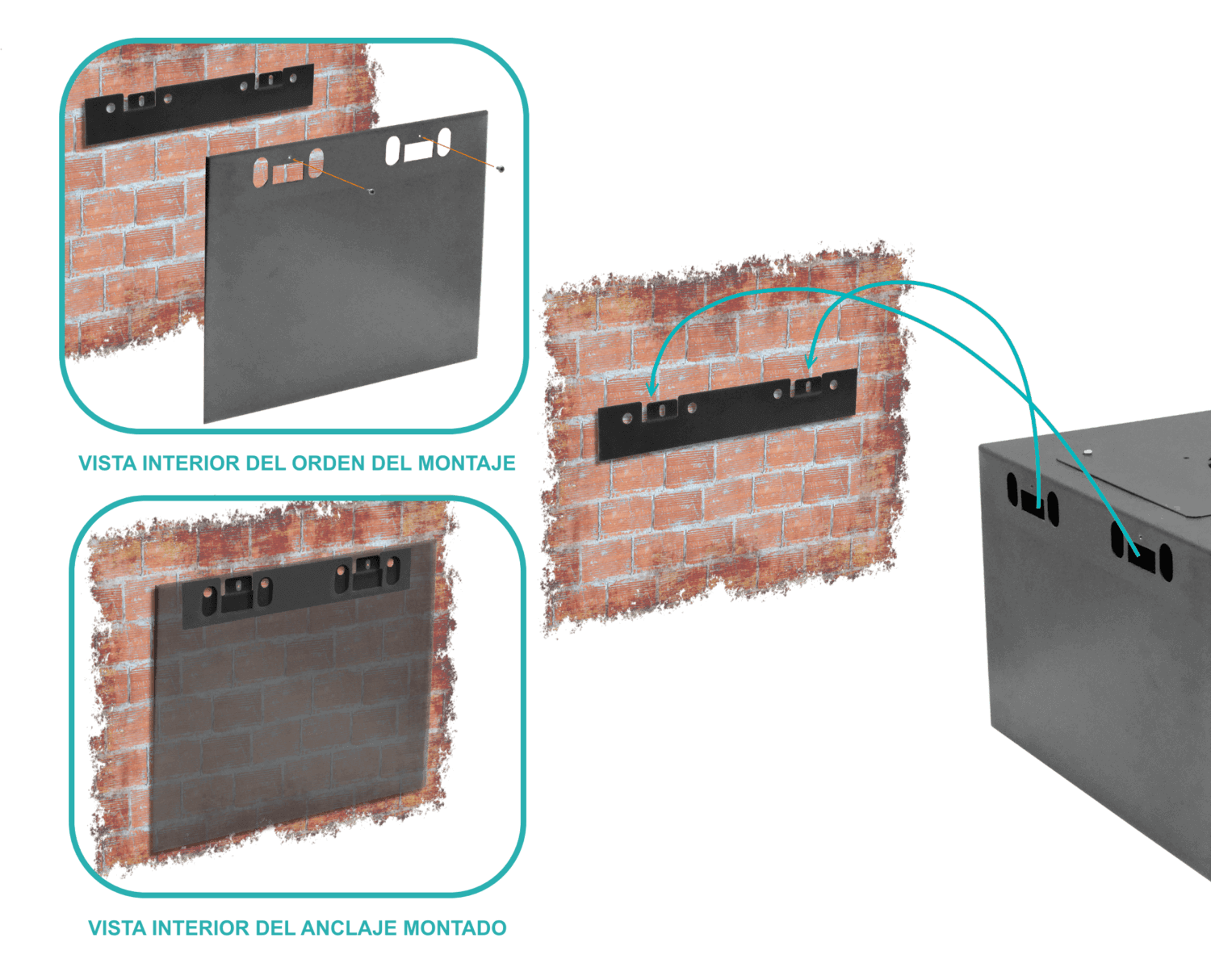 45cm-Fondo 9U Gabinete Rack Pared Negro inc-M6-2U 4