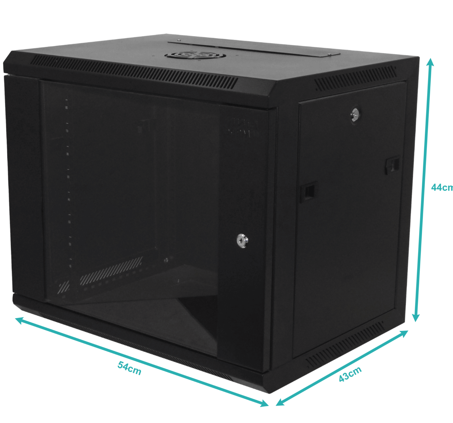 45cm-Fondo 9U Gabinete Rack Pared Negro inc-M6-2U 6