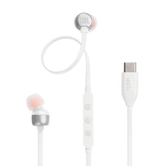 Audifono intraaural JBL Tune 310C USB, sonido JBL Pure Bass, USB-C, 3 botones, micrófono, Blanco  1