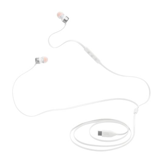 Audifono intraaural JBL Tune 310C USB, sonido JBL Pure Bass, USB-C, 3 botones, micrófono, Blanco  6