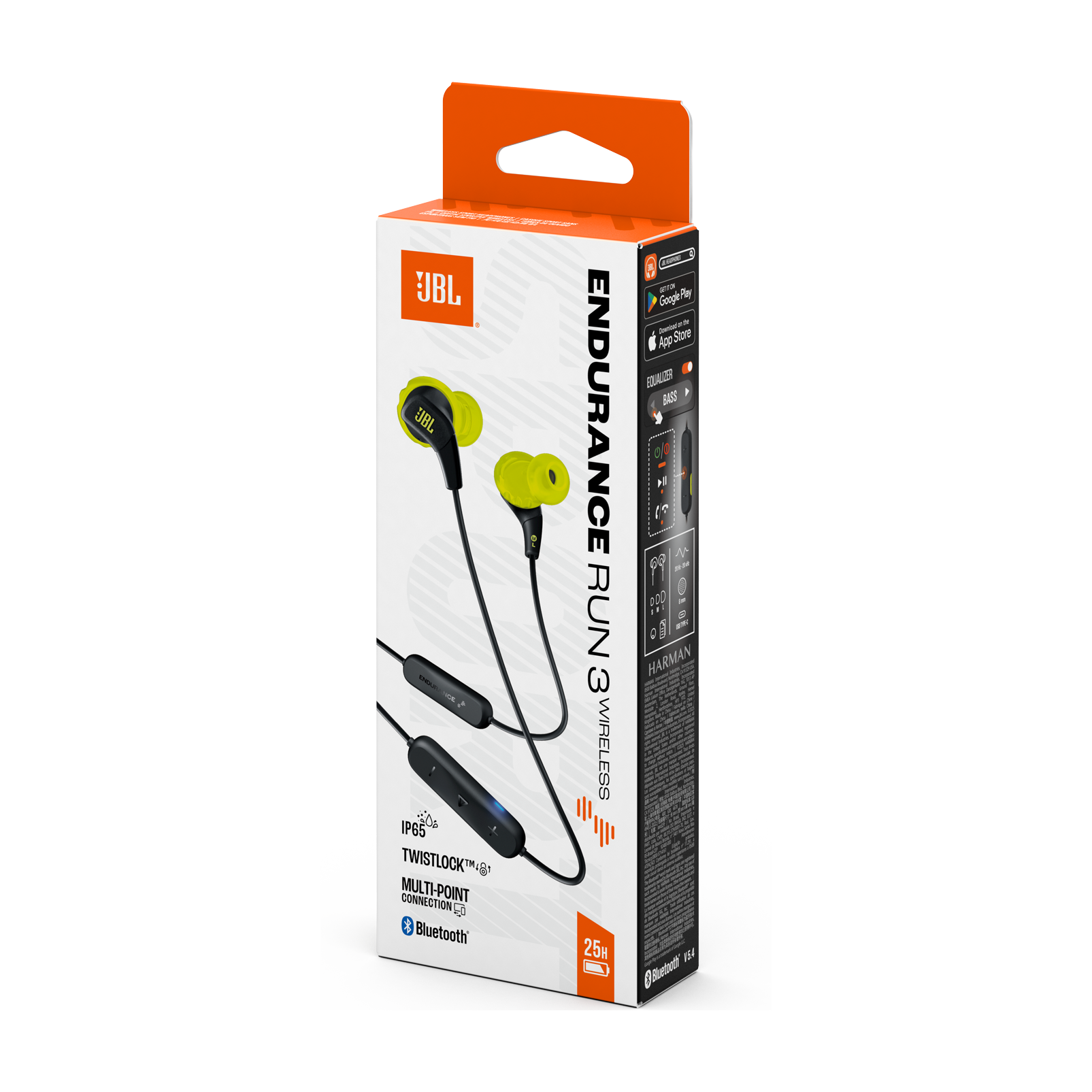 Audifonos Inalámbricos JBL Endurance Run 3, Bluetooth 5.4, Resistencia al Sudor, Black/Lime 8