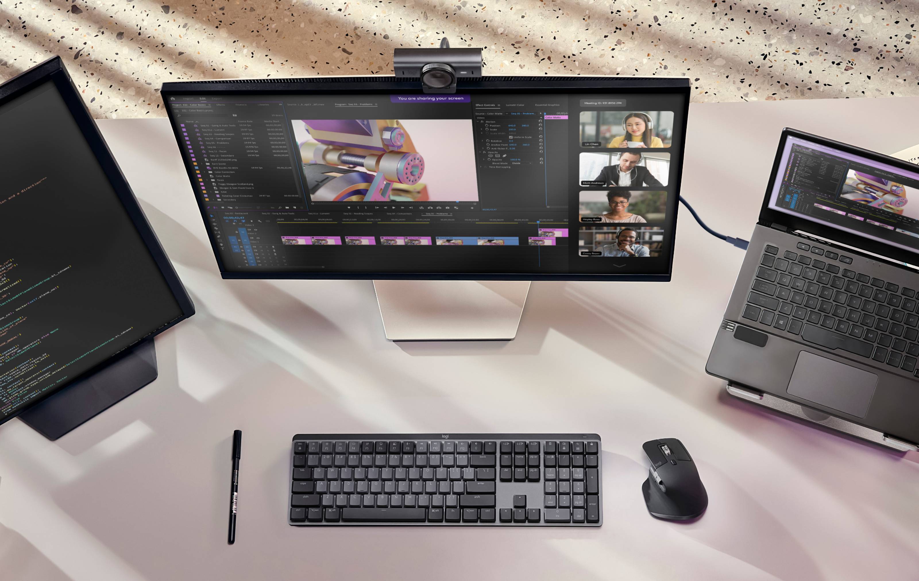 Cámara Web Logitech MX BRIO, Ultra HD, 4K, Color Grafito 7