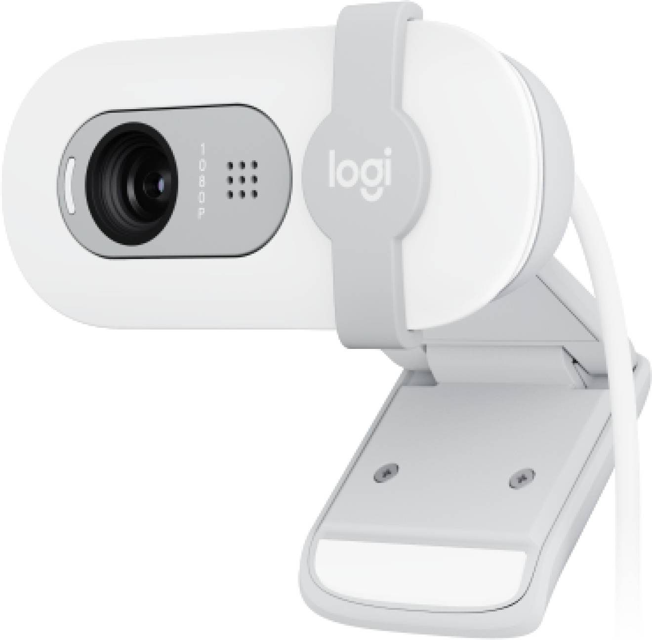 Cámara web Logitech Brio 100 Full HD, tapa de privacidad y micrófono integrado, Blanco Crudo  1