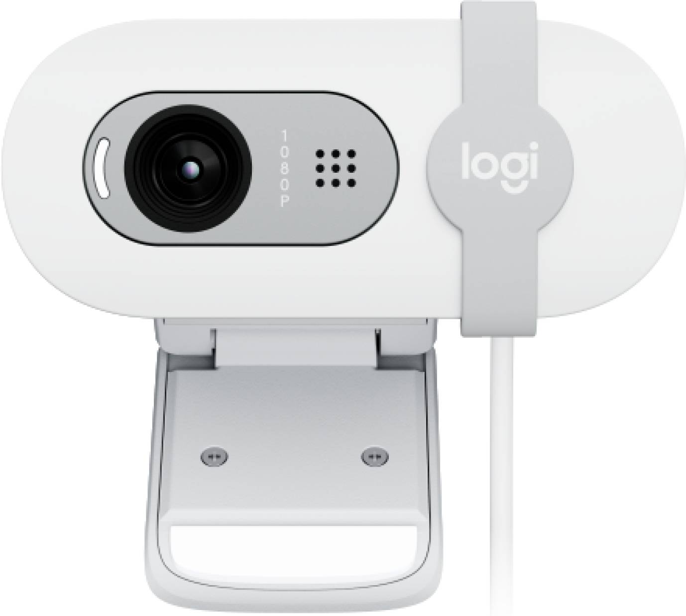 Cámara web Logitech Brio 100 Full HD, tapa de privacidad y micrófono integrado, Blanco Crudo  3