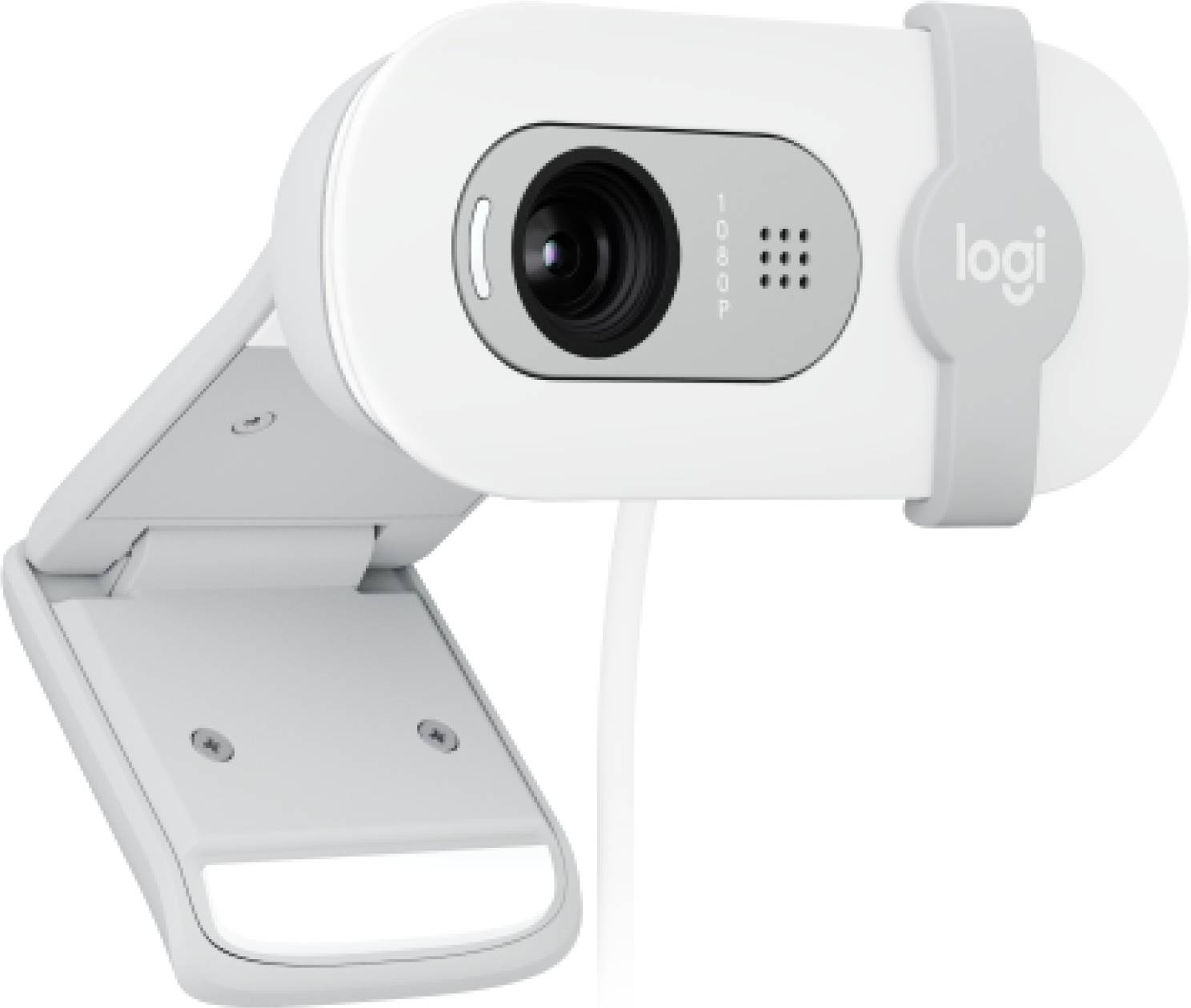 Cámara web Logitech Brio 100 Full HD, tapa de privacidad y micrófono integrado, Blanco Crudo  4