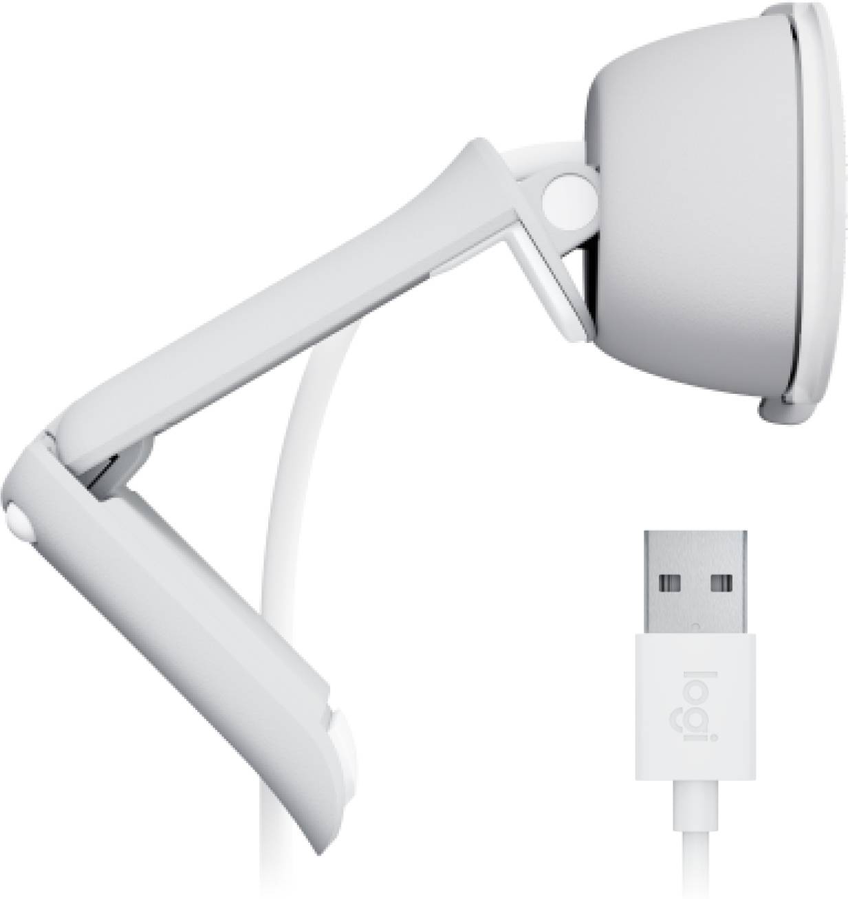 Cámara web Logitech Brio 100 Full HD, tapa de privacidad y micrófono integrado, Blanco Crudo  7