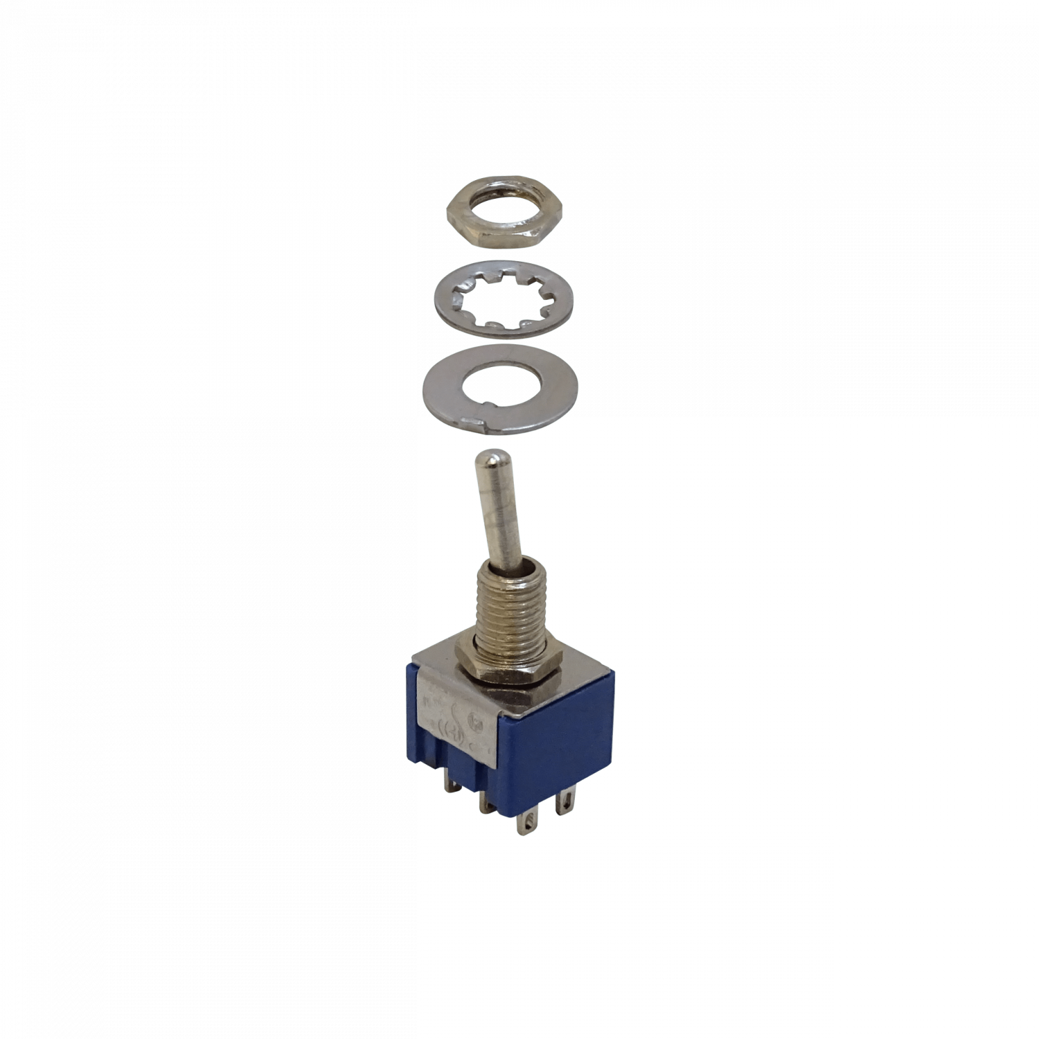 Interruptor MTS-202 6-Pin 2-Posiciones ON-ON 250V 3A DPDT Celeste 3