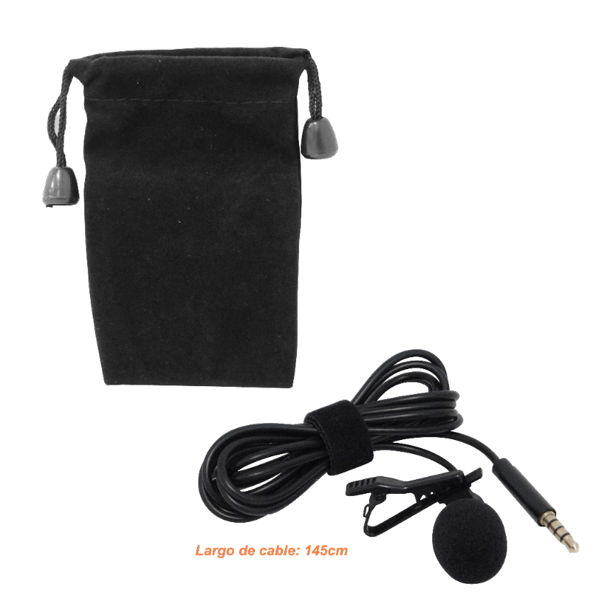 Microfono c/Pinza p/Camisa Polera Ropa 3,5mm-Macho Cable Pasivo GL-119 4