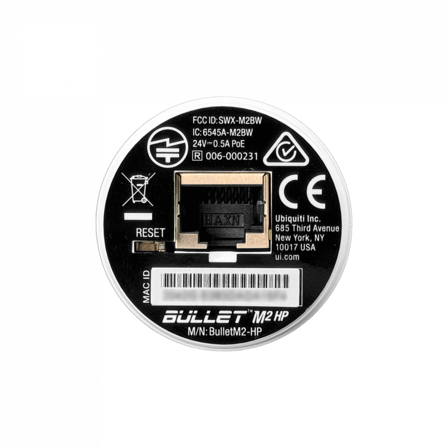 Radio airMAX® para Exteriores de 2.4 GHz con Conector N para Antenas y PoE Pasivo, Ubiquiti BulletM2 2