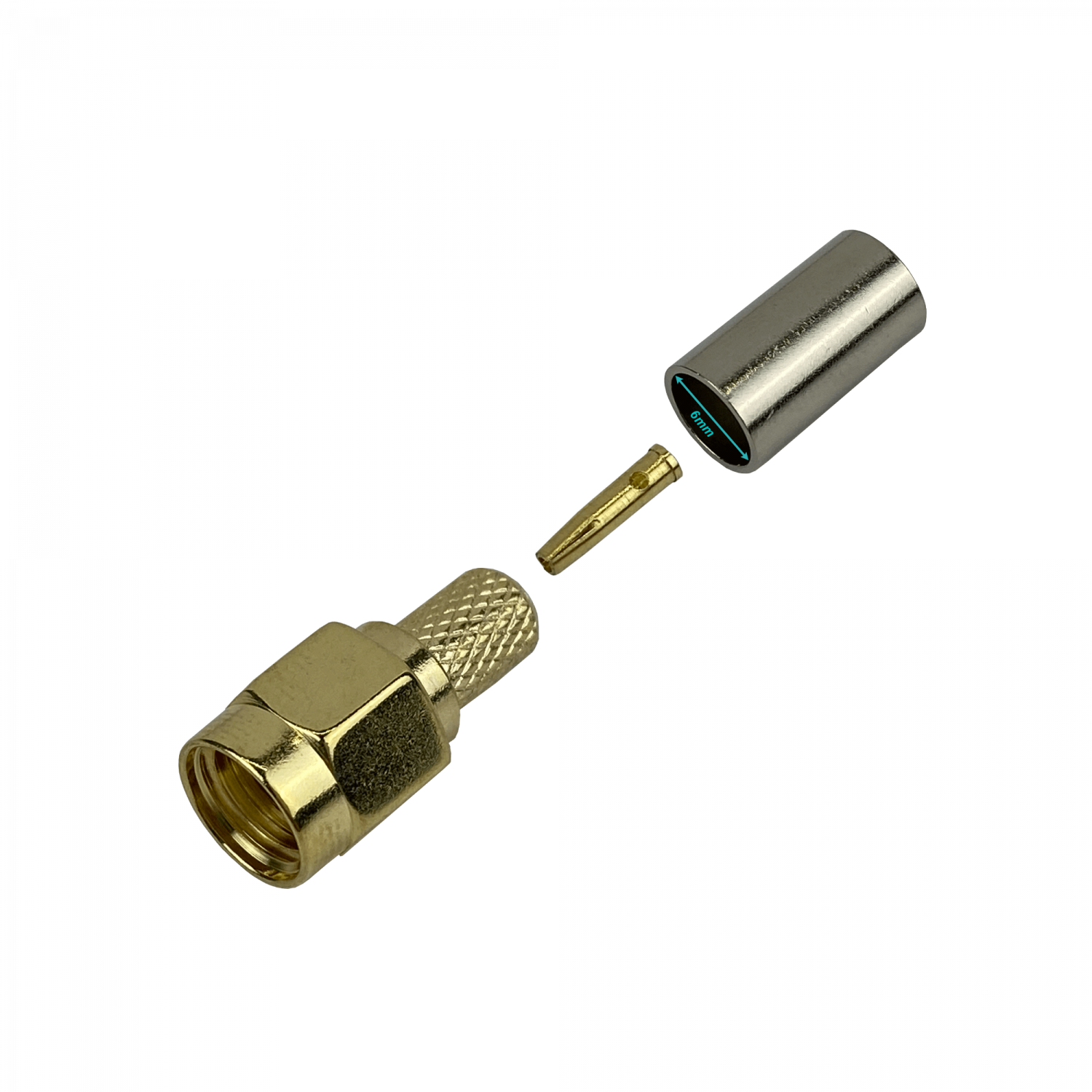 RPSMA-Macho LMR195 RG58 Conector Crimpeable Serie-195 2
