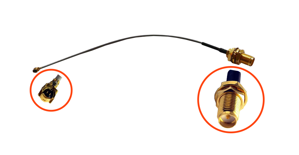 Cable Coaxial U.FL (IPX/IPEX) a RPSMA-Hembra, CA100, Negro, 20cm 1