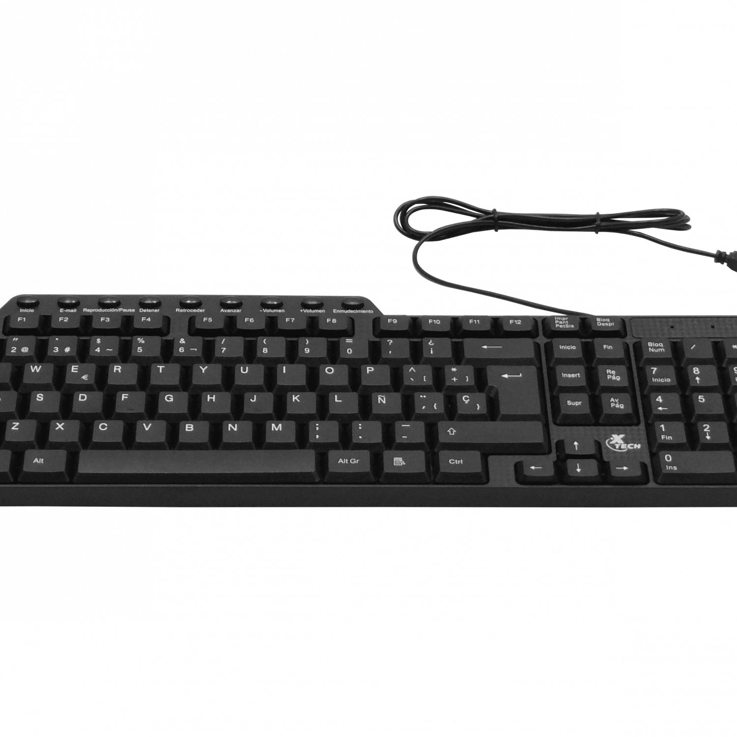 XTECH Teclado QWERTY USB Cable-120cm Negro 41x13x2cm XTK-160S 3