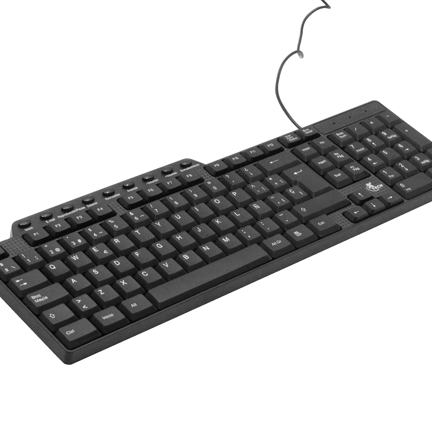 XTECH Teclado QWERTY USB Cable-120cm Negro 41x13x2cm XTK-160S 4