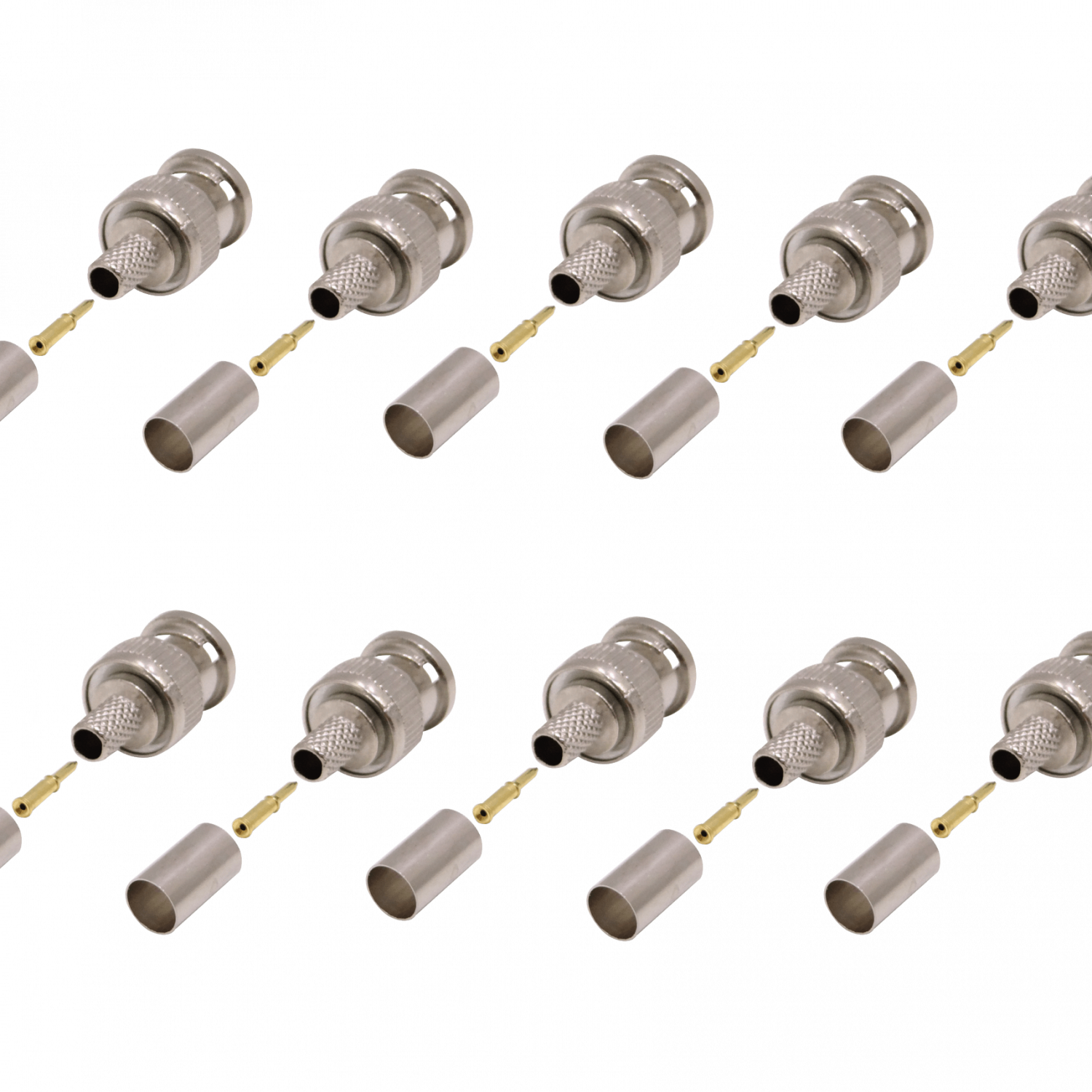 Conector BNC Macho Crimpeable 75 OHM para Cable RG59 (10 unidades) 2