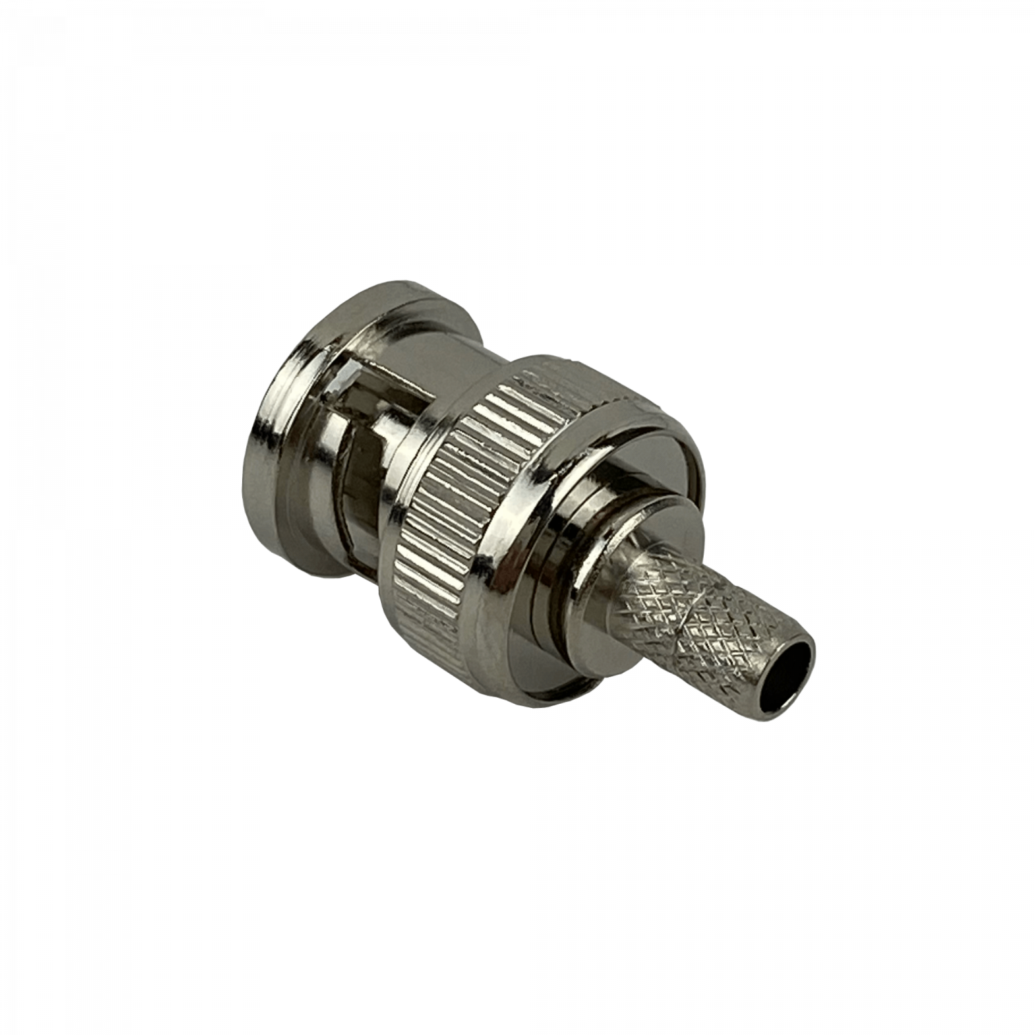 Conector BNC Macho BM2C para RG58/LMR195, crimpeable, níquel/pin dorado 3
