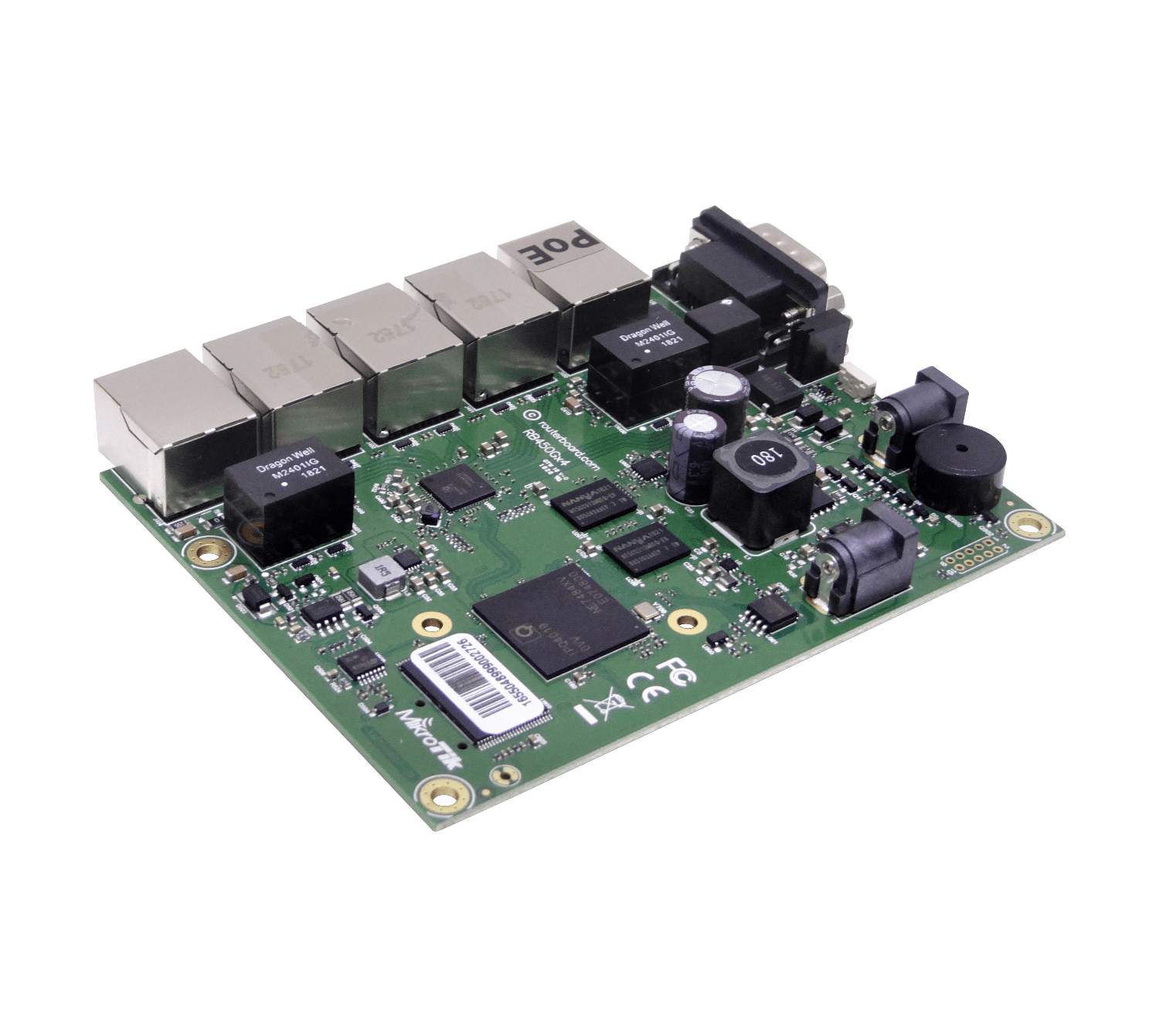 RouterBoard MikroTik RB450Gx4 - x5 Puertos, CPU Quad-Core 716MHz, 1GB RAM, PoE Out 2