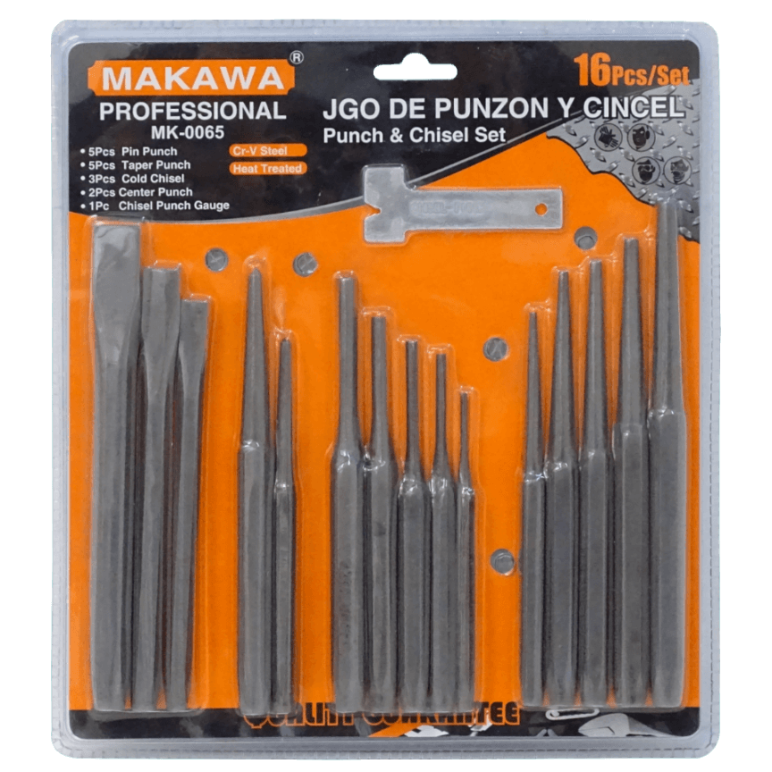 MAKAWA Juego de Punzones y Cinceles 16-piezas Punch Chisel Set 3