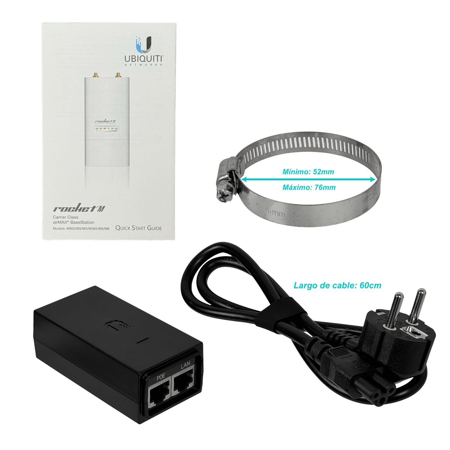 UBIQUITI 2,4GHz 1-100-PoE 2-RPSMA-H RM2 requiere Antena DoblePolaridad 1