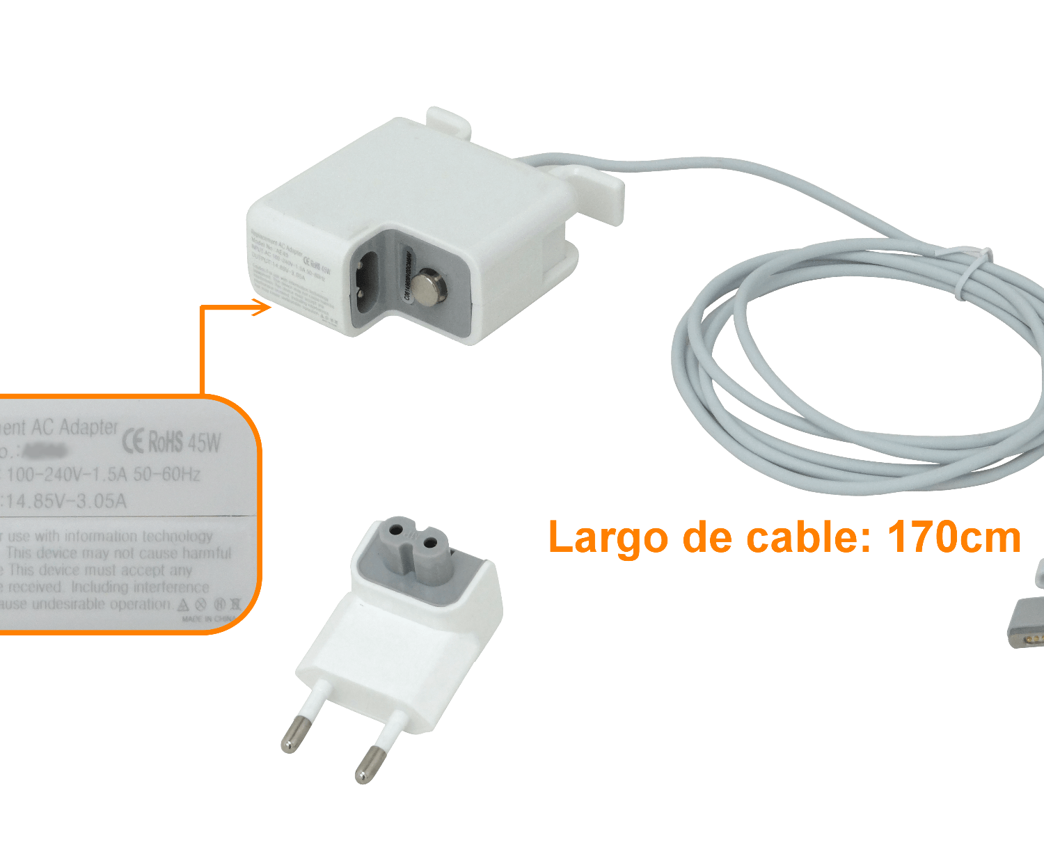 Alternativo 14,85V 45W 3,1 Cargador MacBookAir Magnetico 3