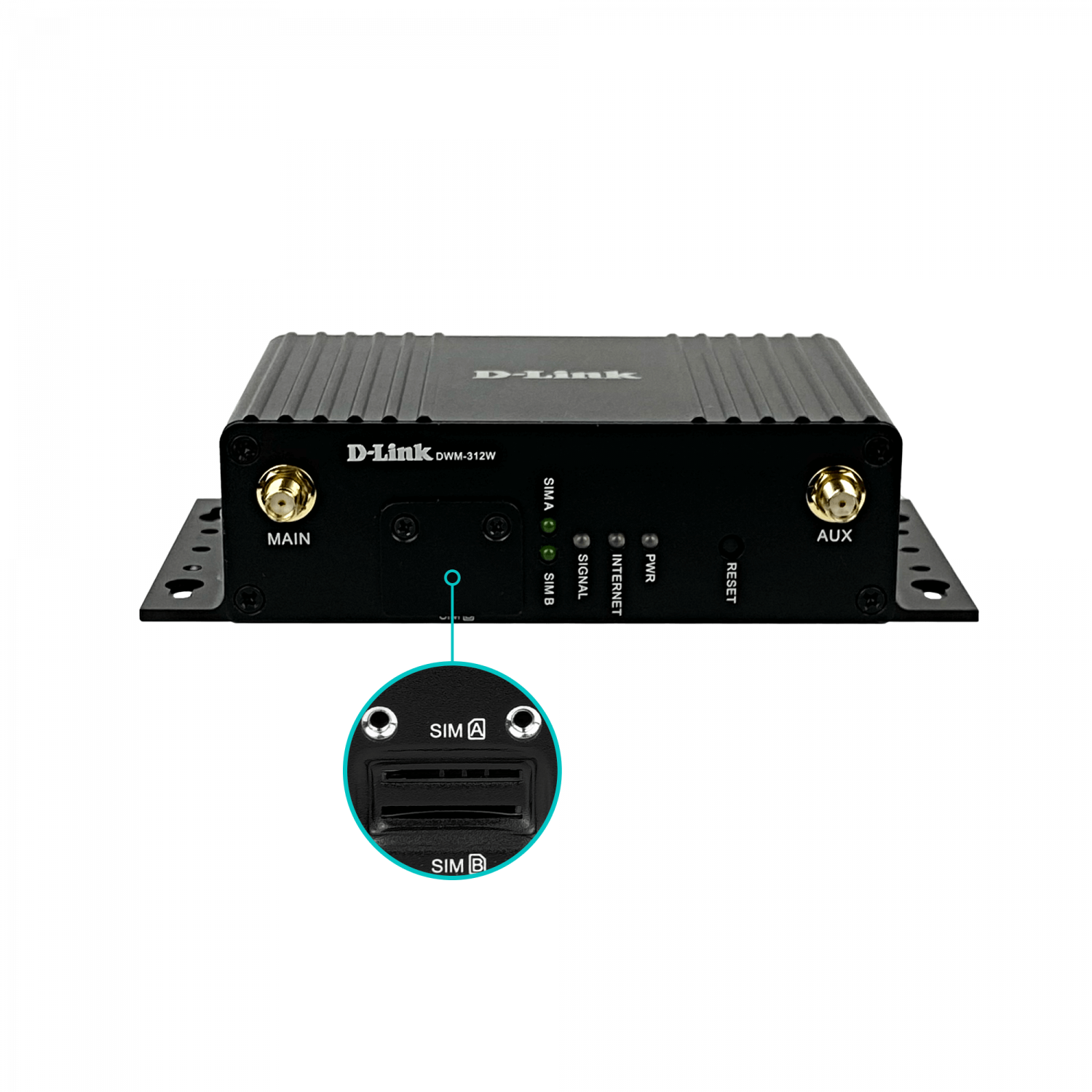 Router D-Link 4G/LTE M2M DWM-312W, 150Mbps, 2 SIM, 1 WAN/LAN, Industrial, Wi-Fi 2.4GHz, 12V 2
