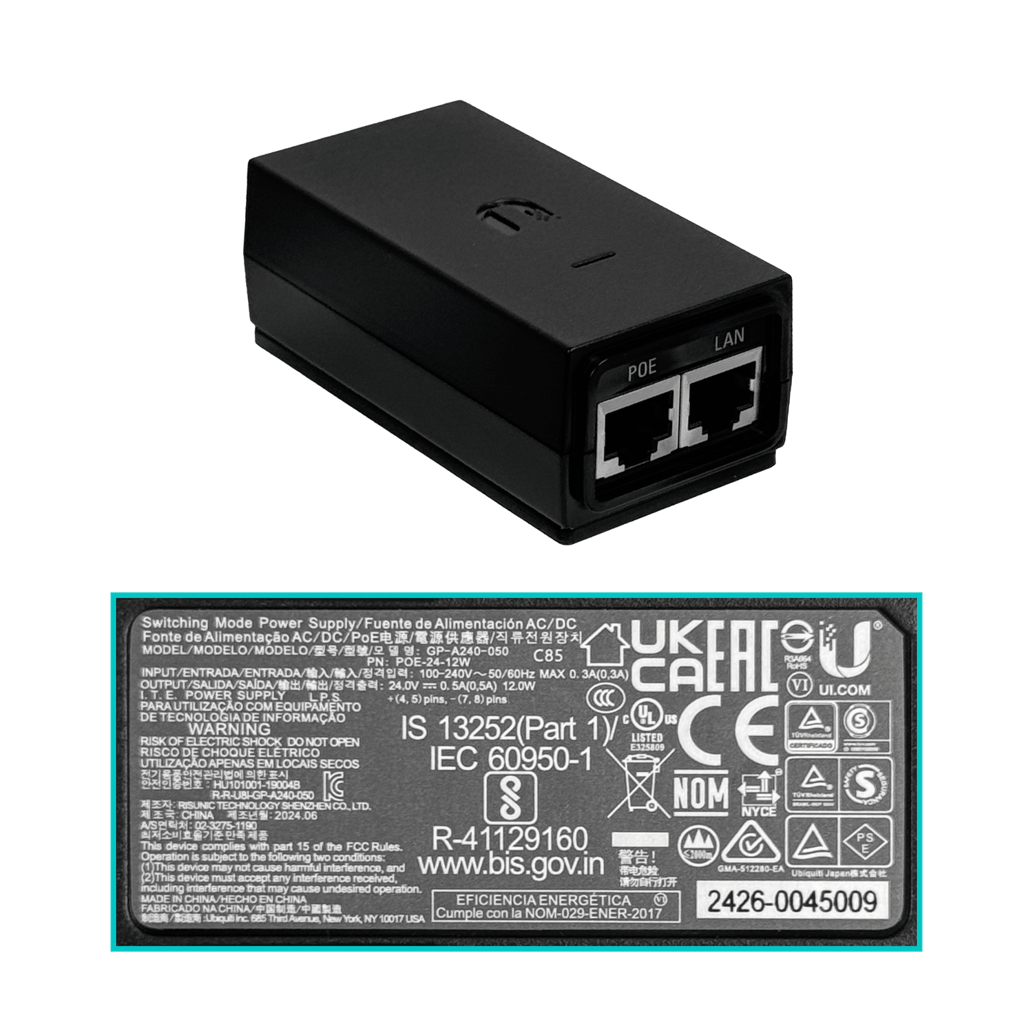 UBIQUITI 5GHz 13dBi 23dBm 1-100-RJ45 inc-PoE24V 2x2 AIRMAX CPE/AP 1