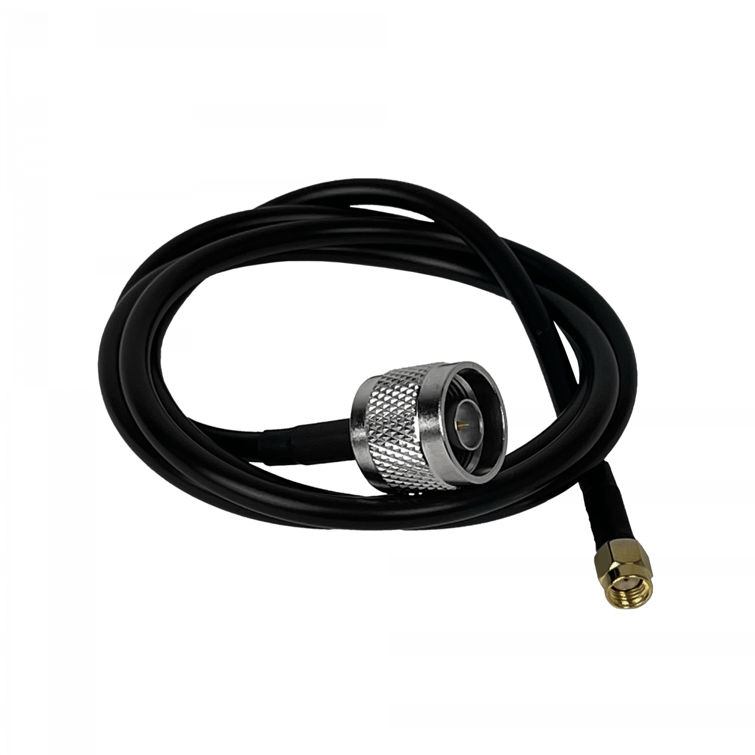 Cable Coaxial RG58 LMR195, 1m, RPSMA-Macho a N-Macho, Negro 1