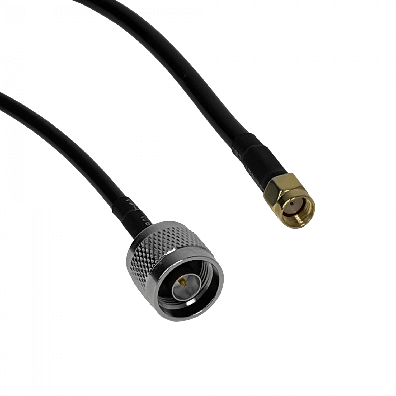 Cable Coaxial RG58 LMR195, 1m, RPSMA-Macho a N-Macho, Negro 2