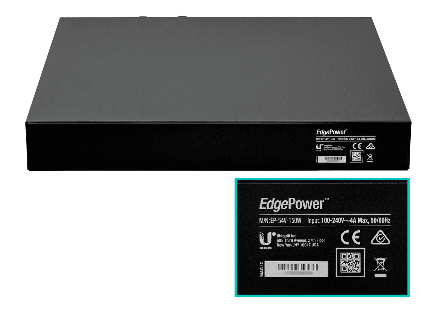Fuente de Alimentación Modular de Alta Potencia para EdgePoint, Ubiquiti EdgePower 54V 150W 6