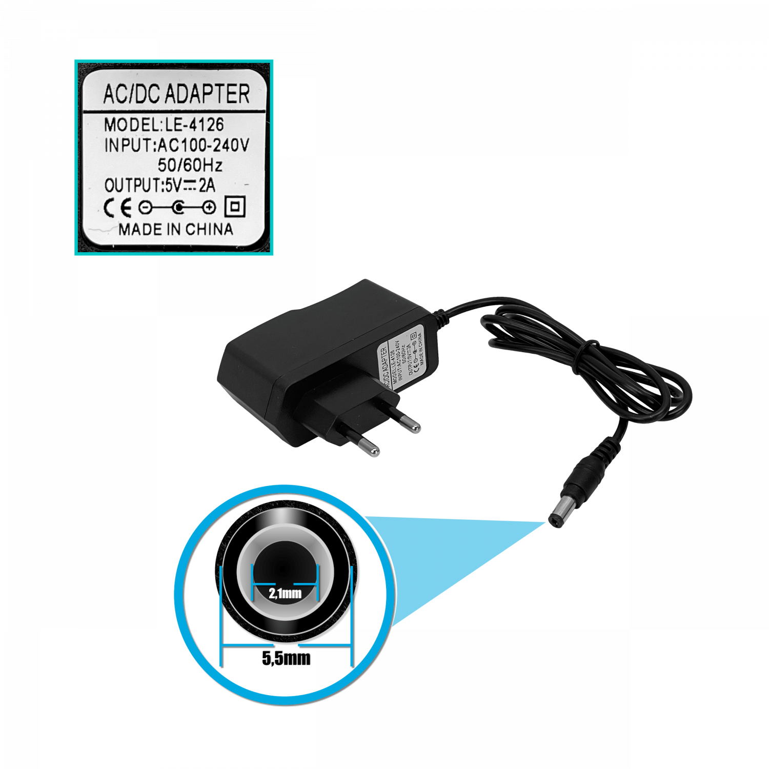 Convertidor TOSLINK-RCA Audio Óptico/Coaxial a 2 RCA-H, 5V, 51x42x26mm, Color Negro 2