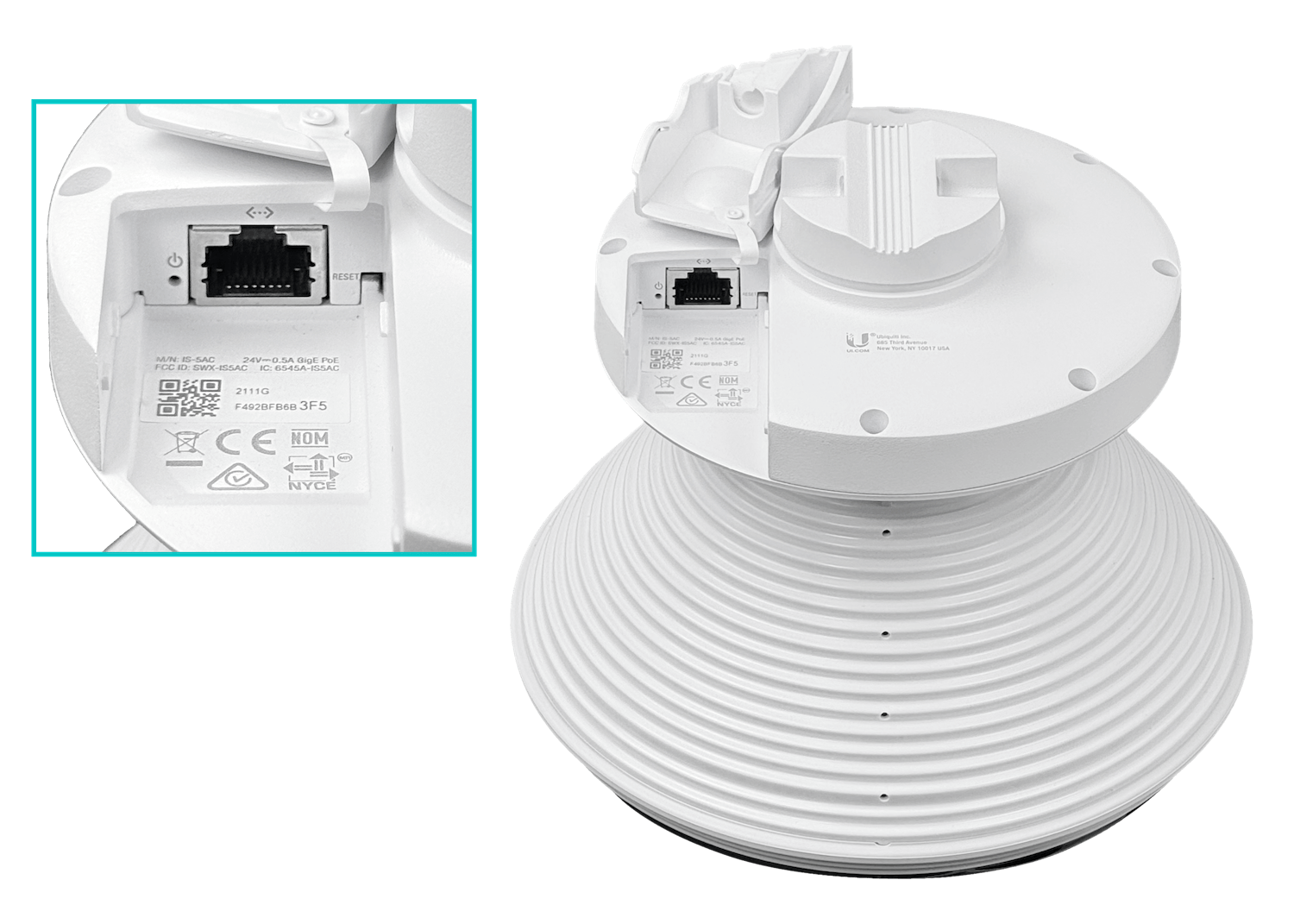 UBIQUITI 450mbps 1-1000 IsoStation 5GHz 14dBi 45x45º Cambiable c/PoE24 9
