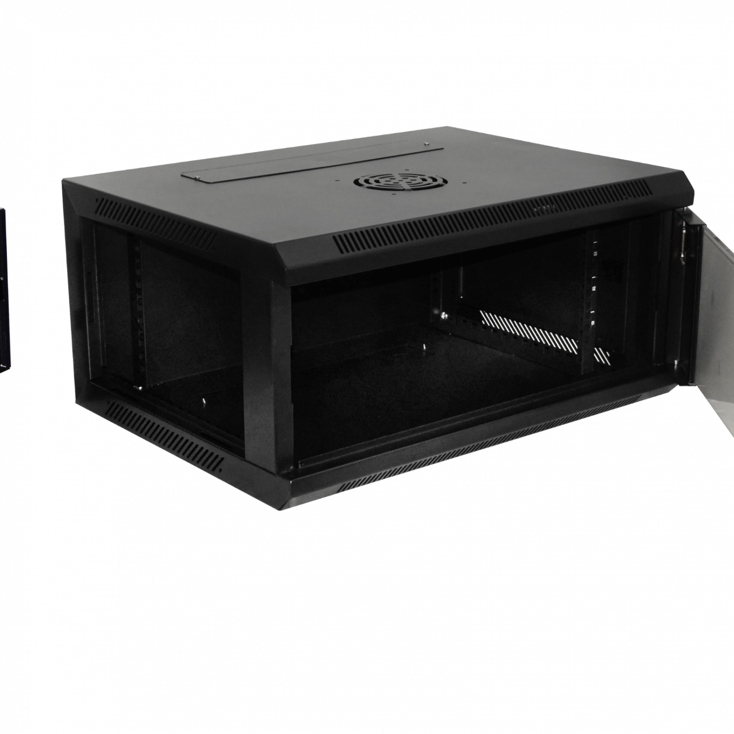 LINKMADE Laterales-Remov 4U 45cm-Fondo Rack Pared Mural Negro 2