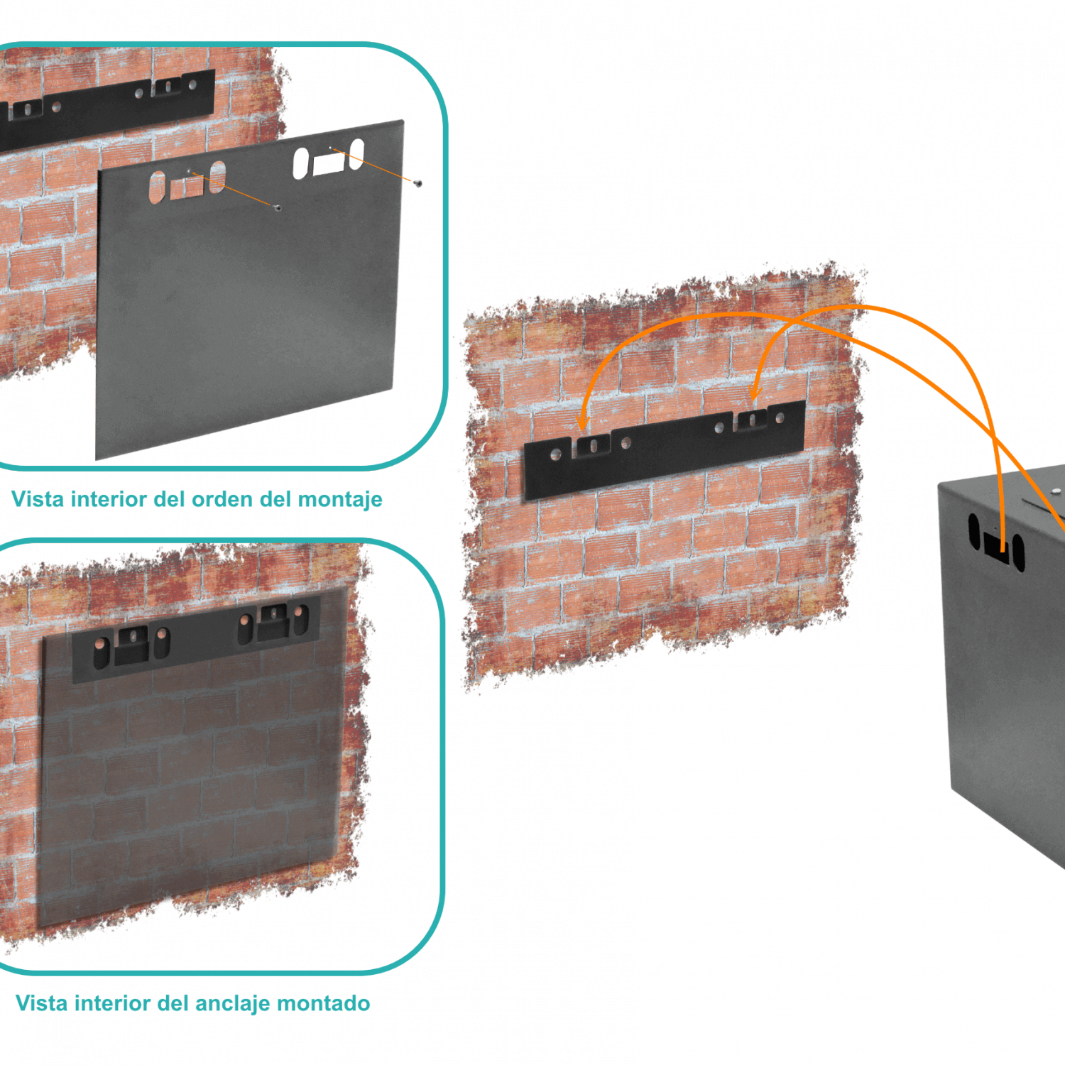 Gabinete Pared LINKMADE RK06-4L 6U Fondo 45cm Negro Incluye M6 y 2U 1