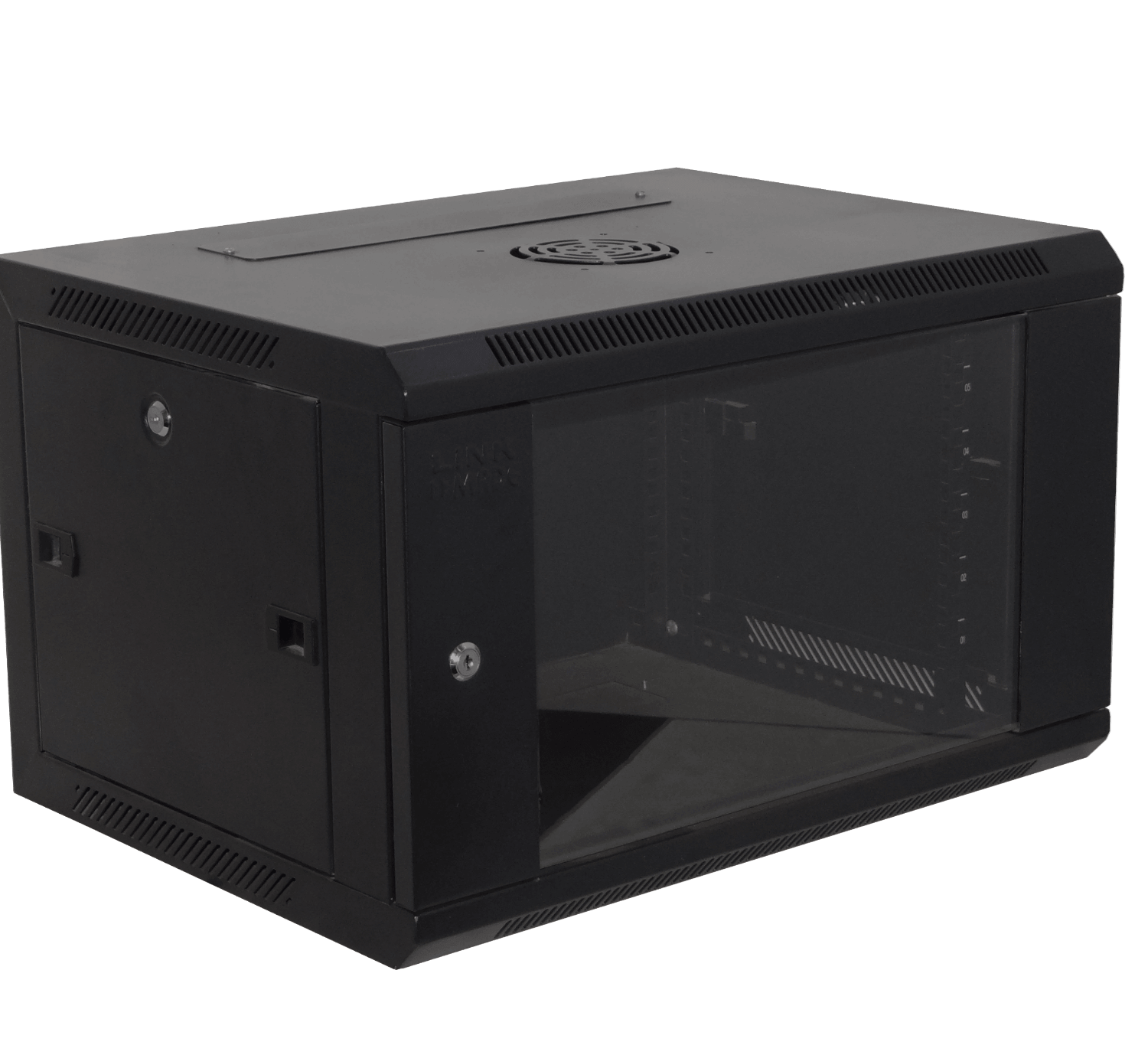 Gabinete Pared LINKMADE RK06-4L 6U Fondo 45cm Negro Incluye M6 y 2U 2