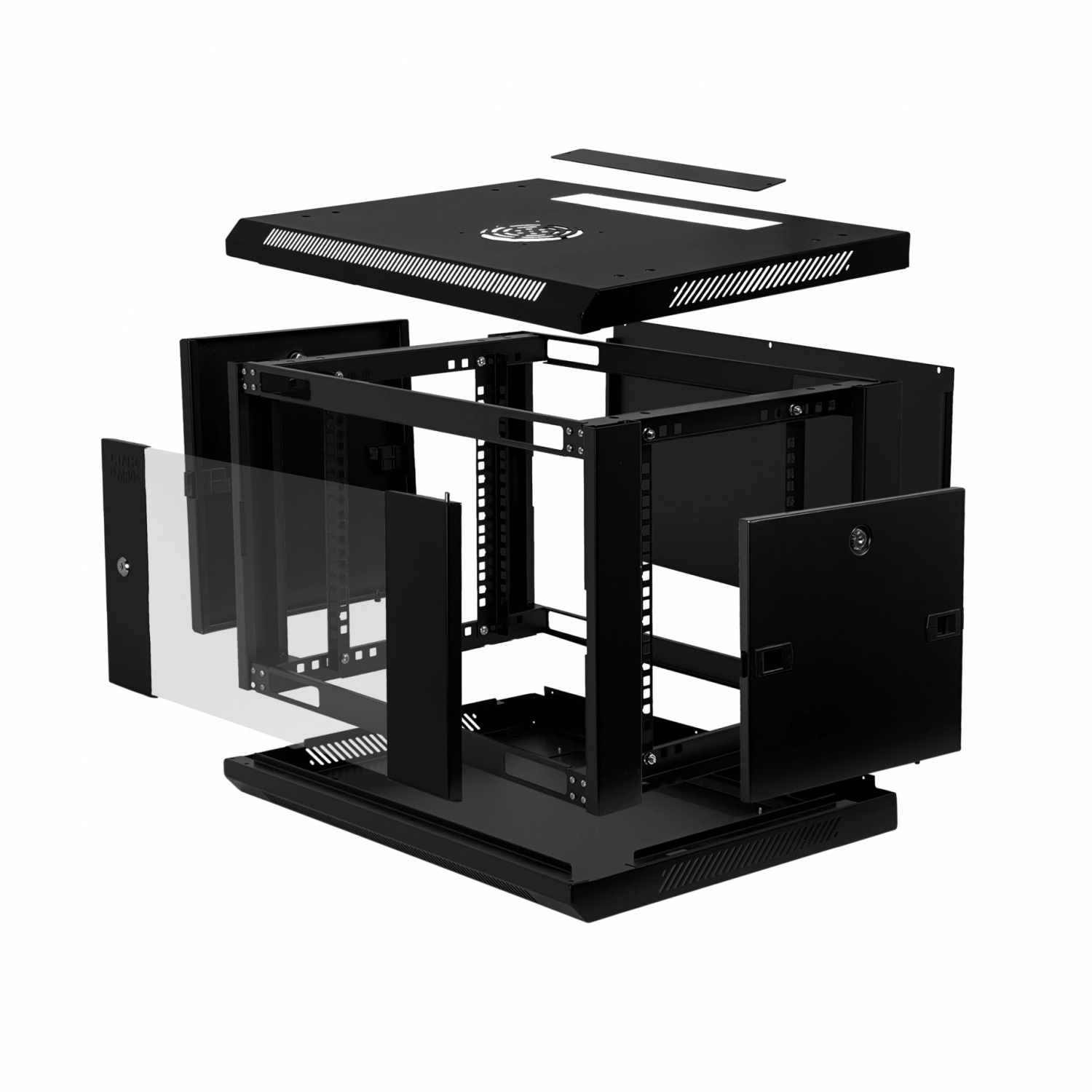 Gabinete Rack Mural LINKMADE RK06-4LD 6U 45cm Fondo - Desarmado 2