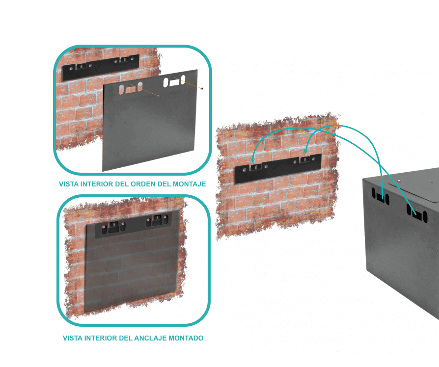 LINKMADE 60CM-FONDO 6U GABINETE RACK PARED NEGRO 1
