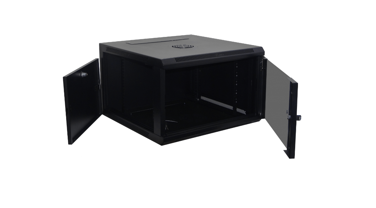 LINKMADE 60CM-FONDO 6U GABINETE RACK PARED NEGRO 3