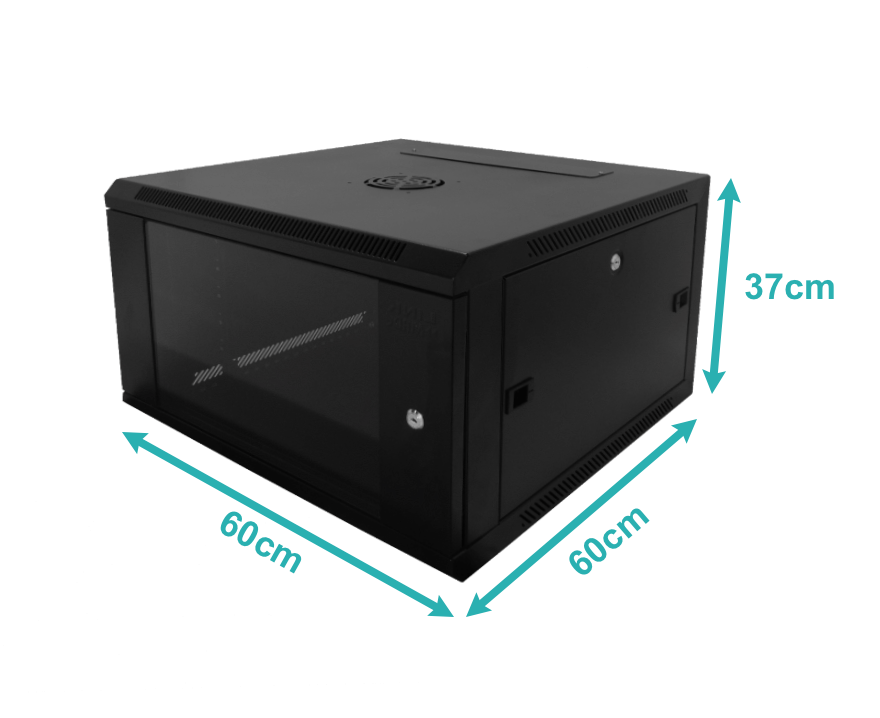 LINKMADE 60CM-FONDO 6U GABINETE RACK PARED NEGRO 4