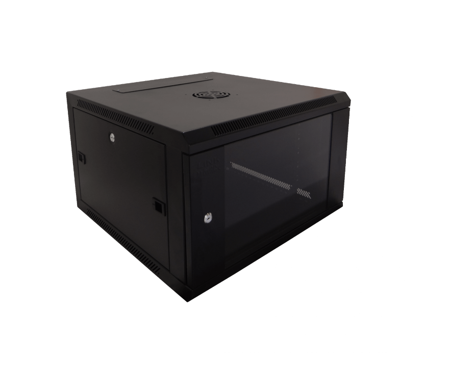 LINKMADE 60CM-FONDO 6U GABINETE RACK PARED NEGRO 5