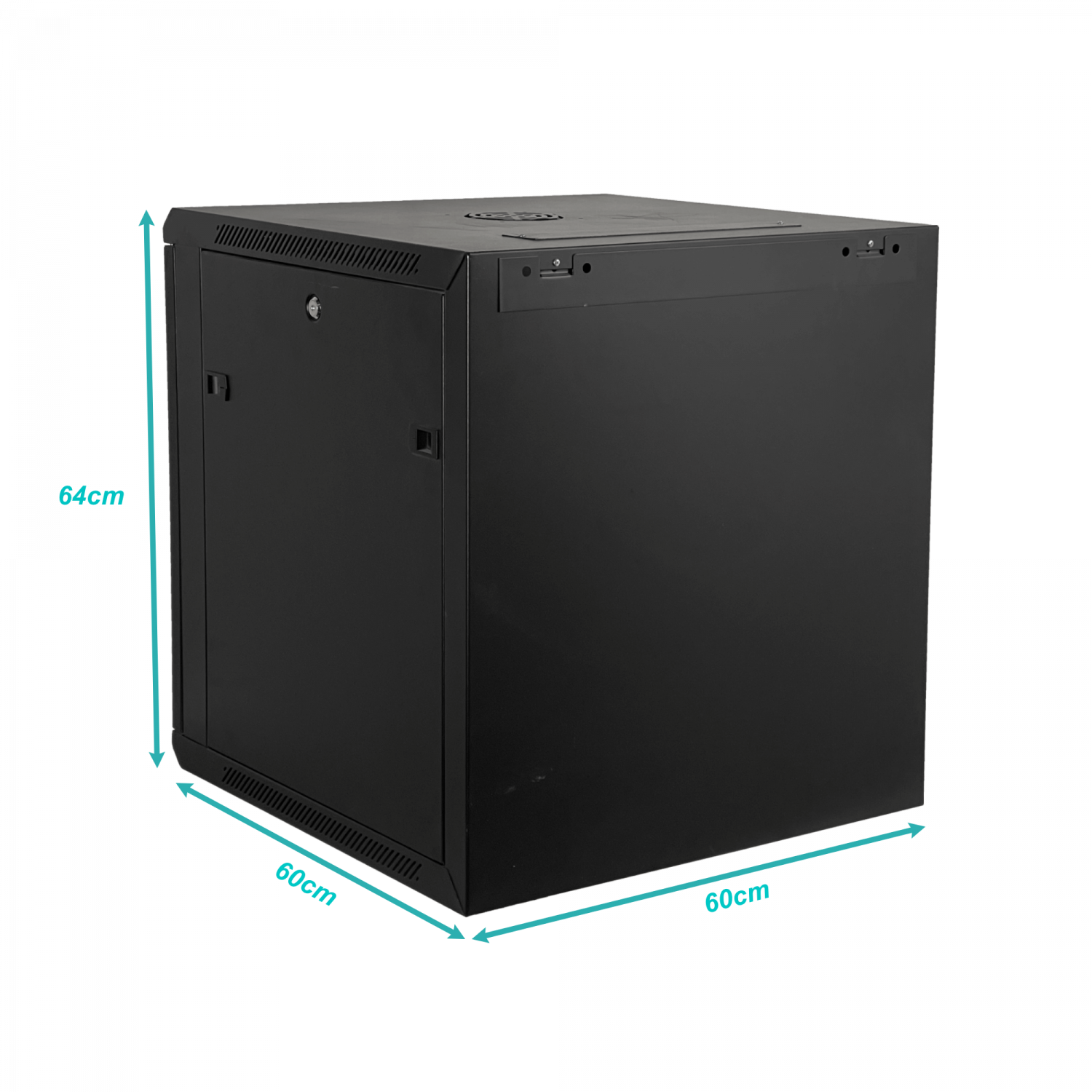 Gabinete Rack de Pared LINKMADE 12U, Fondo 60cm, Negro, Incluye M6-2U 1